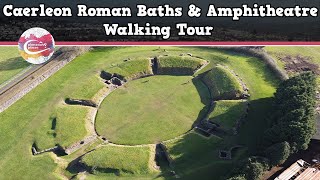 CAERLEON ROMAN BATHS amp AMPHITHEATRE WALES  Walking Tour  Pinned on Places [upl. by Merc500]