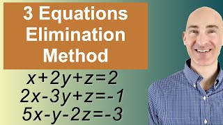 Solving Systems of 3 Equations Elimination [upl. by Irod]