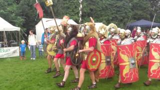 Roman Reenactment at the Amphitheatre in Caerleon Marching In [upl. by Neala]