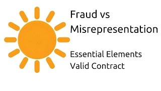 Fraud vs Misrepresentation  Other Essential Elements of a Valid Contract  CA CPT  CS amp CMA [upl. by Nneb]